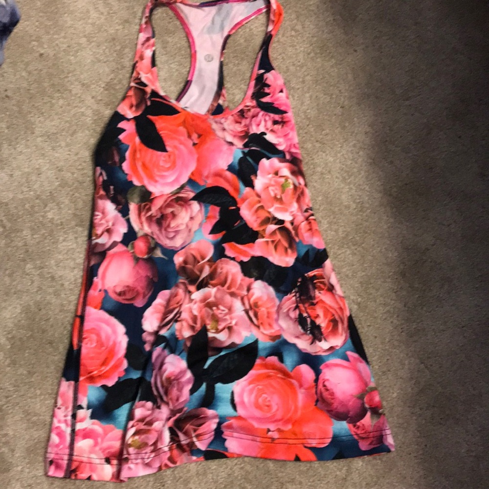Bright floral lulu tank top